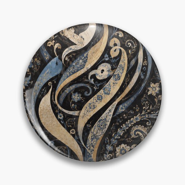 Item preview, Islamic Calligraphy Art – Persian Blue Gold Floral Pattern – Luxury Oriental Wall Decor designed and sold by @SHINTOSARTSTORE.