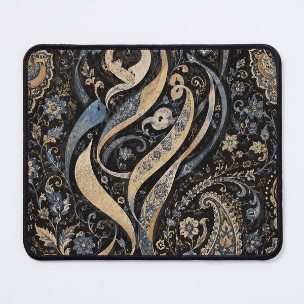 Item preview, Islamic Calligraphy Art – Persian Blue Gold Floral Pattern – Luxury Oriental Wall Decor designed and sold by @SHINTOSARTSTORE.