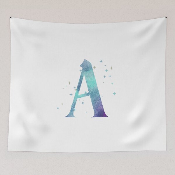 Item preview, Letter A Monogram watercolor galaxy designed and sold by iRenza.