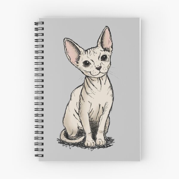 Item preview, Big-Eared Sphyinx Cat — Hand Drawn Colored Ink designed and sold by designxtravel.