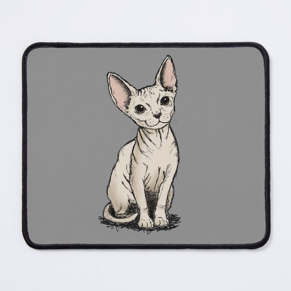 Item preview, Big-Eared Sphyinx Cat — Hand Drawn Colored Ink designed and sold by designxtravel.