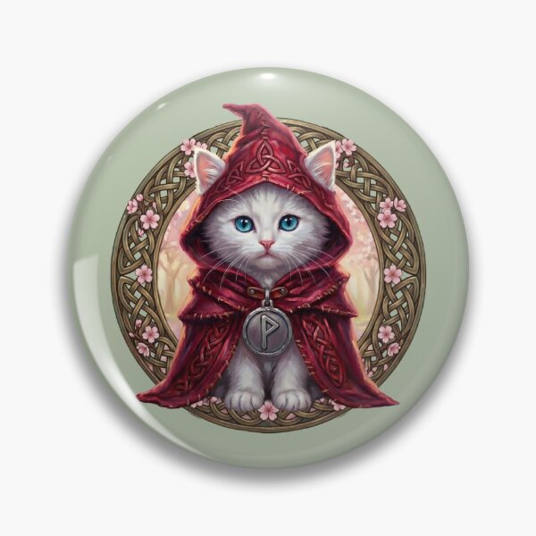 Item preview, Vernal Light Herald - Celtic Folklore White Cat in Spring - Petal Mist Edition designed and sold by Englandbear.