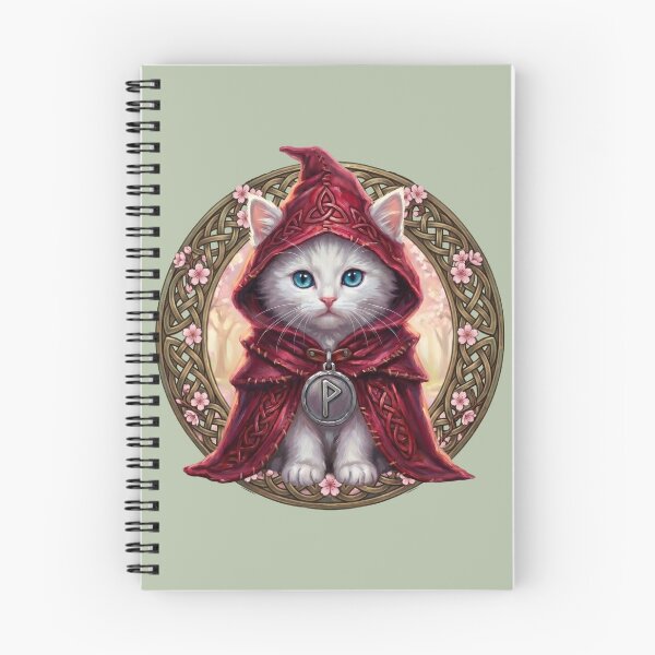 Item preview, Vernal Light Herald - Celtic Folklore White Cat in Spring - Petal Mist Edition designed and sold by Englandbear.
