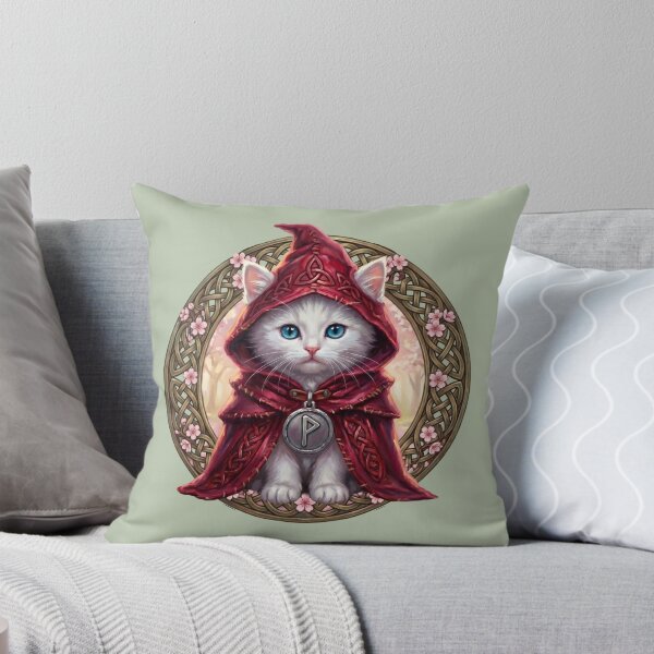 Item preview, Vernal Light Herald - Celtic Folklore White Cat in Spring - Petal Mist Edition designed and sold by Englandbear.