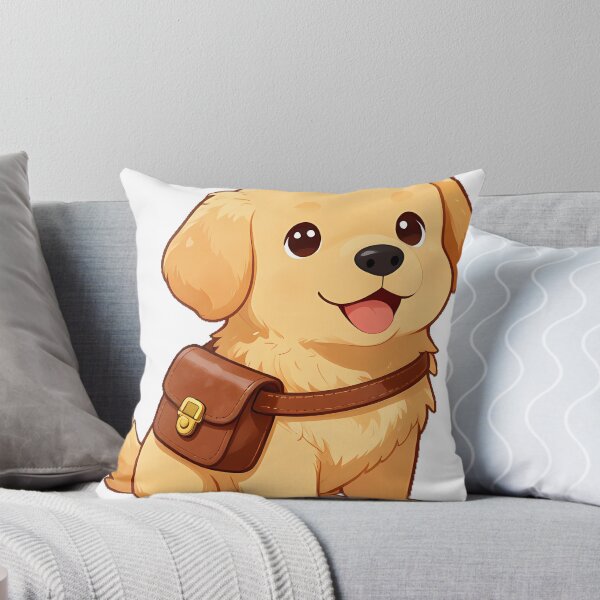 Item preview, Golden Retriever Pup with Satchel Bag designed and sold by pumsquare.