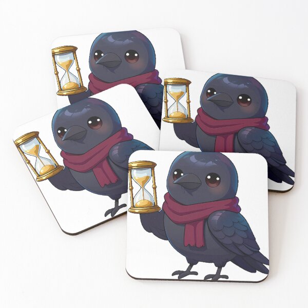 Item preview, Raven with Golden Hourglass designed and sold by IllumeInk.
