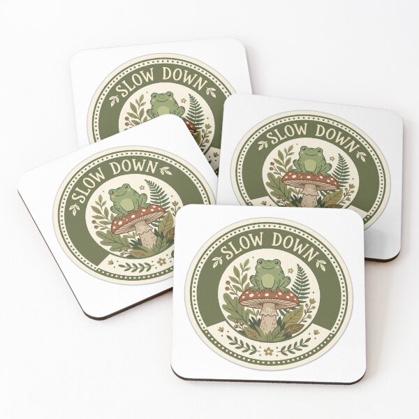 Item preview, Slow Down Cute Cottagecore Frog on Mushroom designed and sold by EmrYldrn.