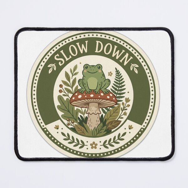 Item preview, Slow Down Cute Cottagecore Frog on Mushroom designed and sold by EmrYldrn.