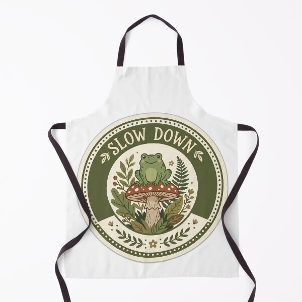 Item preview, Slow Down Cute Cottagecore Frog on Mushroom designed and sold by EmrYldrn.