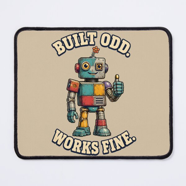 Item preview, Built Odd, Works Fine – Cute Retro Robot Humor Design designed and sold by VioVibe.