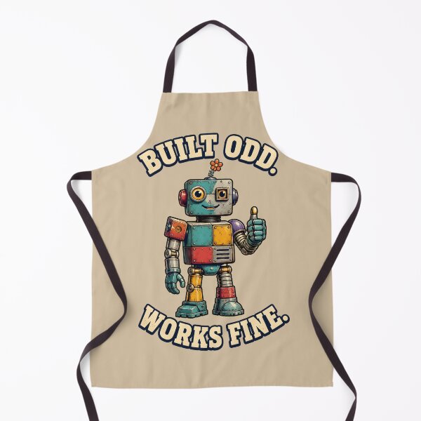 Item preview, Built Odd, Works Fine – Cute Retro Robot Humor Design designed and sold by VioVibe.