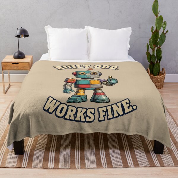Item preview, Built Odd, Works Fine – Cute Retro Robot Humor Design designed and sold by VioVibe.