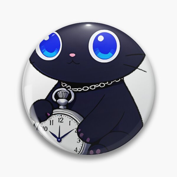Item preview, Black Cat with Silver Pocket Watch designed and sold by IllumeInk.