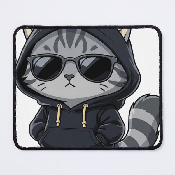Item preview, Cool Cat Black Hoodie Sunglasses Streetwear designed and sold by WelLarsDigitals.