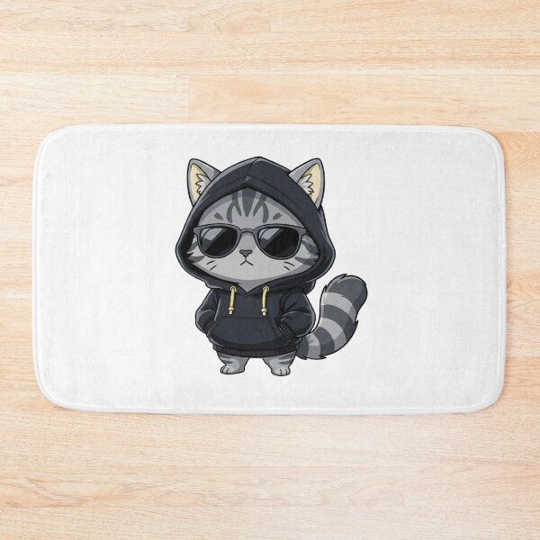 Item preview, Cool Cat Black Hoodie Sunglasses Streetwear designed and sold by WelLarsDigitals.