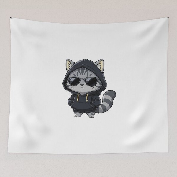 Item preview, Cool Cat Black Hoodie Sunglasses Streetwear designed and sold by WelLarsDigitals.