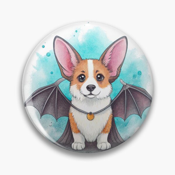 Item preview, Cute Bat Corgi Vampire Dog Halloween Wings Art designed and sold by iPrintPaws.