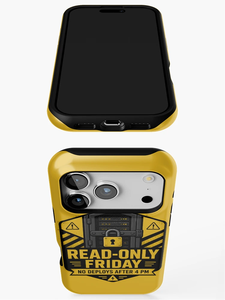 Thumbnail 3 of 4, iPhone Case, Read Only Friday No Friday Deploys Sysadmin DevOps designed and sold by ThirdShiftLab.