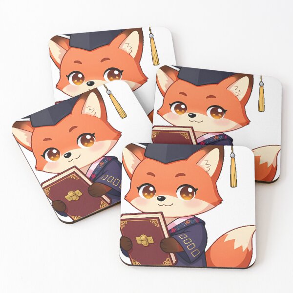Item preview, Fox with Mortarboard and Leather Tome designed and sold by IllumeInk.