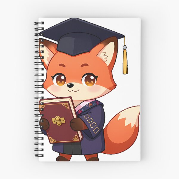 Item preview, Fox with Mortarboard and Leather Tome designed and sold by IllumeInk.
