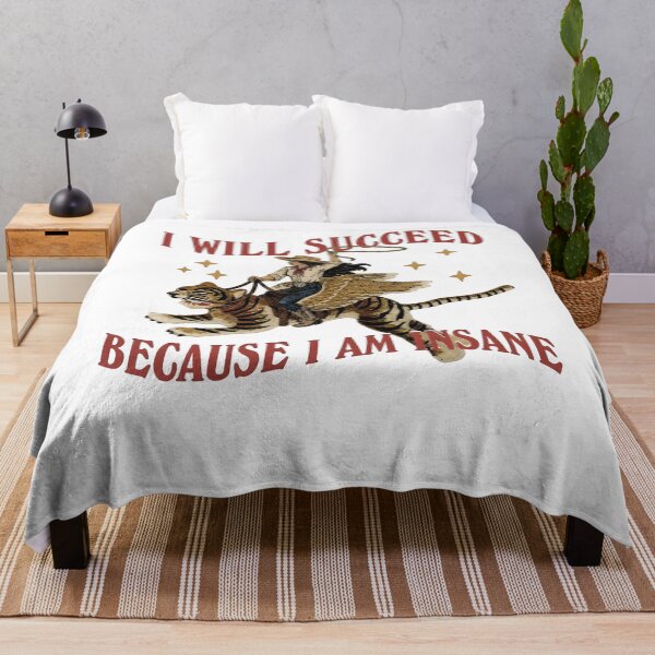 Item preview, I Will Succeed Because I Am Insane Shirt, Feminist Cowgirl Tiger Graphic Tee, Funny Girl Boss Motivation Gift, Retro Western designed and sold by fimacurtuse.