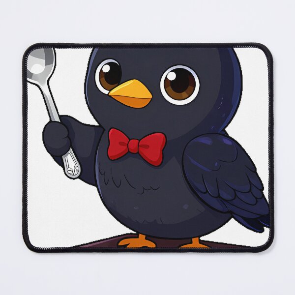 Item preview, Blackbird Scholar with Silver Spoon designed and sold by IllumeInk.