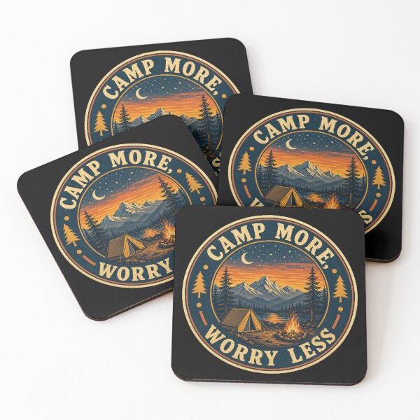 Item preview, Camp More Worry Less Vintage Mountain Sticker designed and sold by -DEEWOLF-.