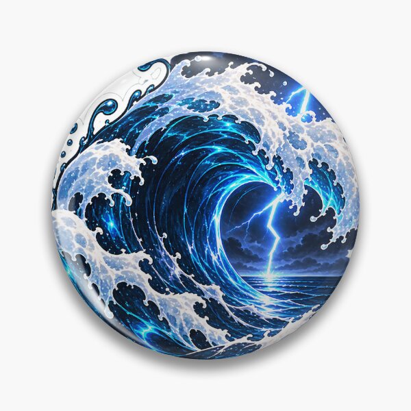 Item preview, Electric Wave with Lightning – Ocean Storm designed and sold by teamzeta.