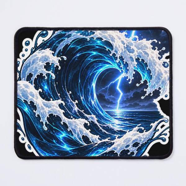 Item preview, Electric Wave with Lightning – Ocean Storm designed and sold by teamzeta.