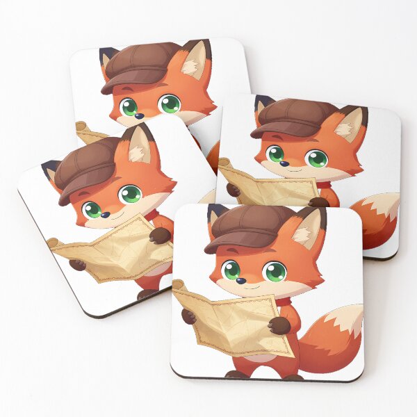 Item preview, Fox with Antique Rolled Map designed and sold by IllumeInk.