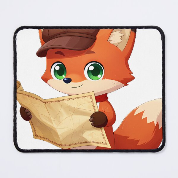 Item preview, Fox with Antique Rolled Map designed and sold by IllumeInk.
