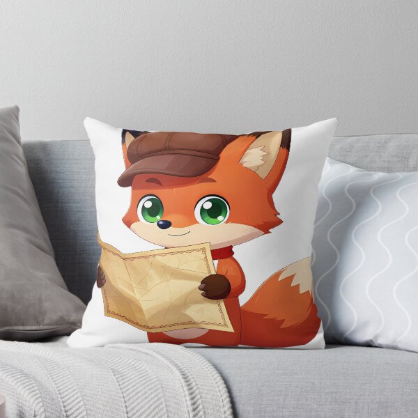 Item preview, Fox with Antique Rolled Map designed and sold by IllumeInk.
