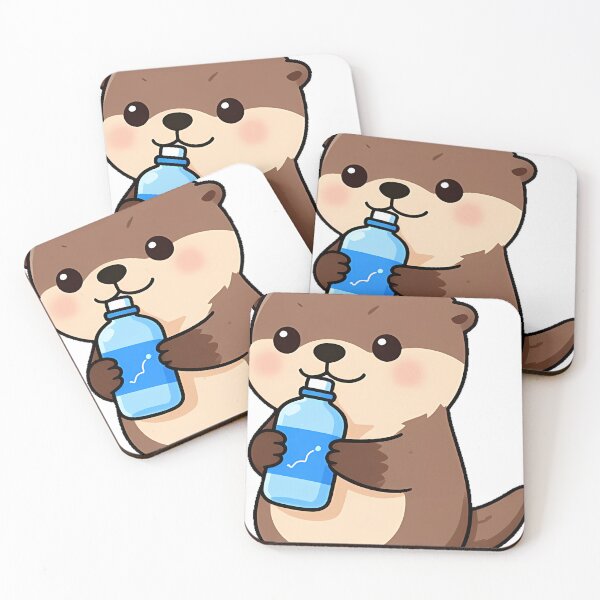 Item preview, Otter with Blue Water Bottle designed and sold by pumsquare.