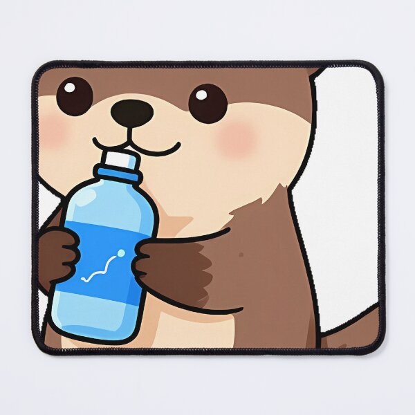 Item preview, Otter with Blue Water Bottle designed and sold by pumsquare.