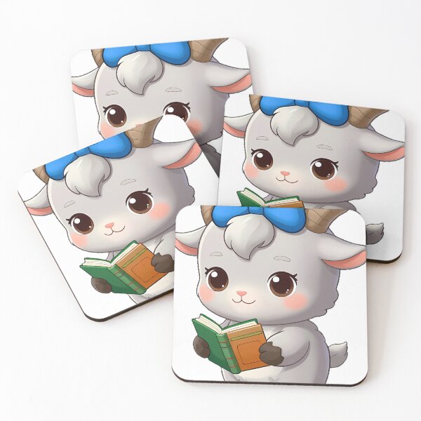 Item preview, Baby Goat with Blue Bow and Tiny Books designed and sold by pumsquare.