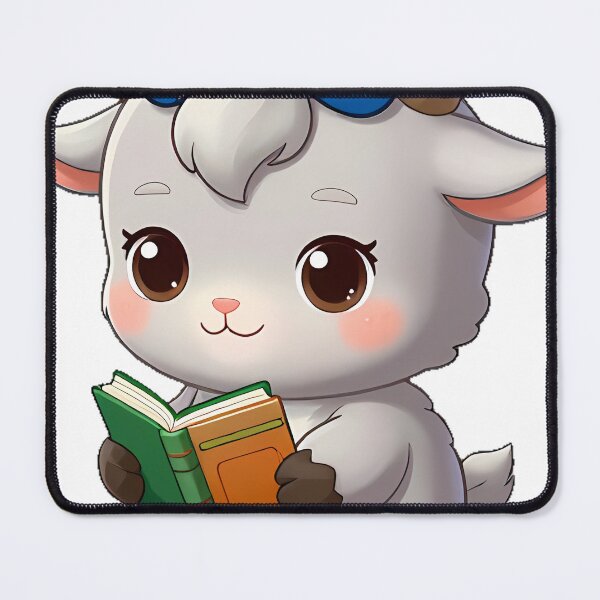 Item preview, Baby Goat with Blue Bow and Tiny Books designed and sold by pumsquare.