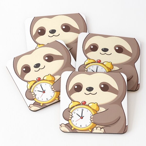 Item preview, Sloth with Yellow Alarm Clock designed and sold by pumsquare.