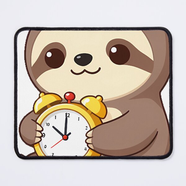 Item preview, Sloth with Yellow Alarm Clock designed and sold by pumsquare.