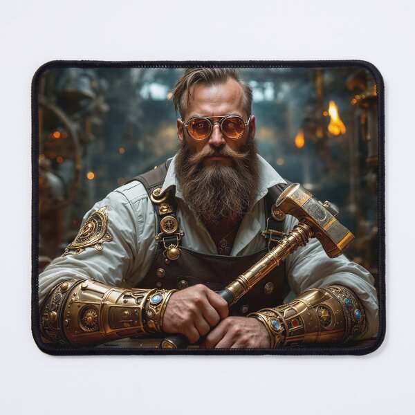 Item preview, The Master of the Forge - Steampunk Portrait designed and sold by Bibi Design.