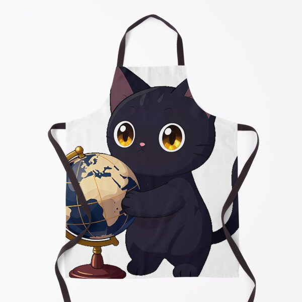 Item preview, Black Cat with Small Antique Globe designed and sold by IllumeInk.