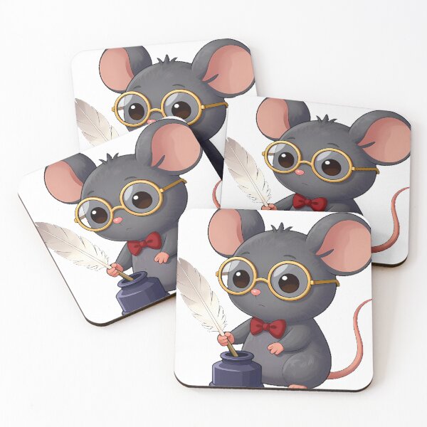 Item preview, Mouse Scholar with Quill and Spectacles designed and sold by IllumeInk.