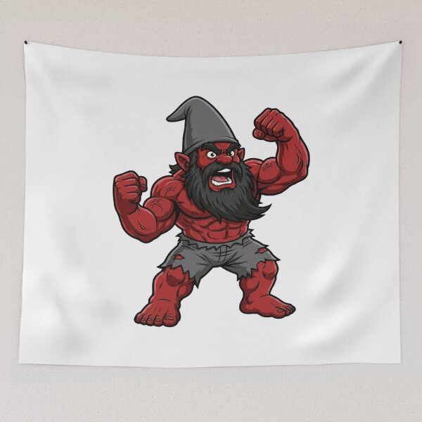 Item preview, Smashing Red Hulk Garden Gnome designed and sold by Bad-Decisions-Designs.