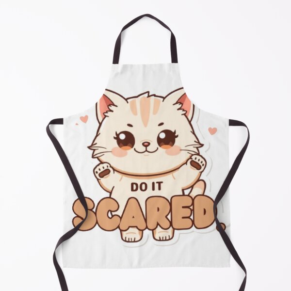 Item preview, Do It Scared | Cute Cat Motivational Quote Sticker designed and sold by Tiny-Doodle-Co.