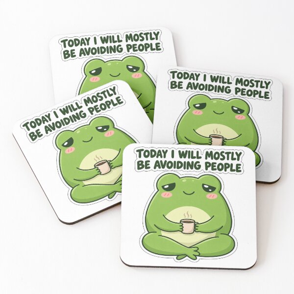 Item preview, Sleepy Coffee Frog Avoiding People designed and sold by PixelNest40.