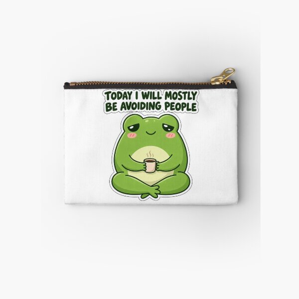 Item preview, Sleepy Coffee Frog Avoiding People designed and sold by PixelNest40.