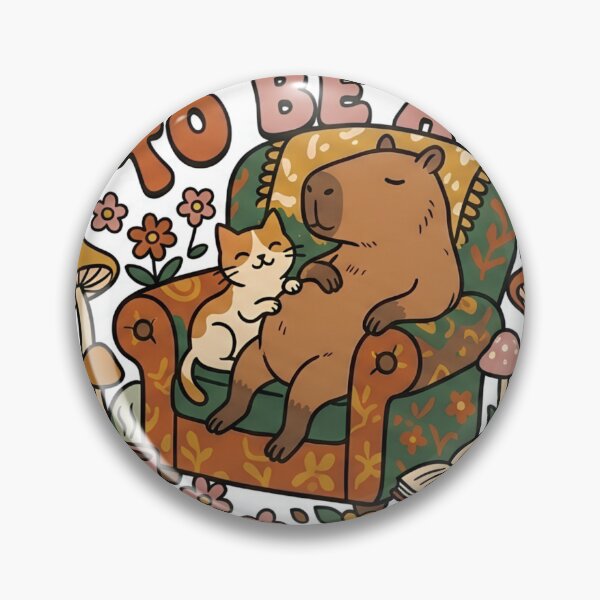 Item preview, Its Okay To Be A Cozy Chaos Retro Capybara Cat designed and sold by Groovy Nest.