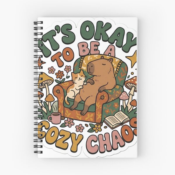 Item preview, Its Okay To Be A Cozy Chaos Retro Capybara Cat designed and sold by Groovy Nest.