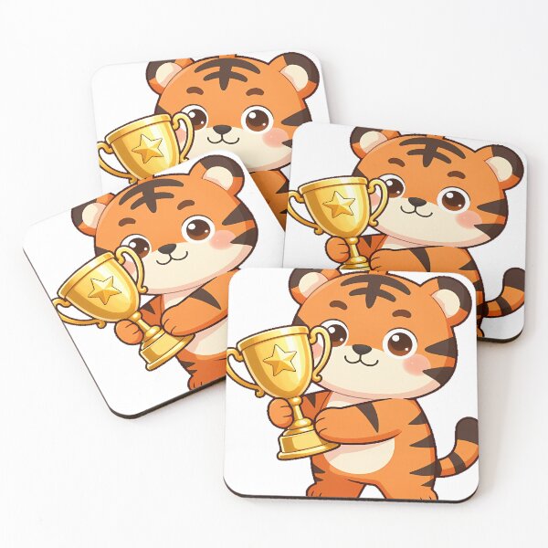 Item preview, Tiger Cub with Golden Trophy designed and sold by pumsquare.