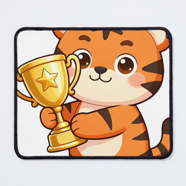 Item preview, Tiger Cub with Golden Trophy designed and sold by pumsquare.