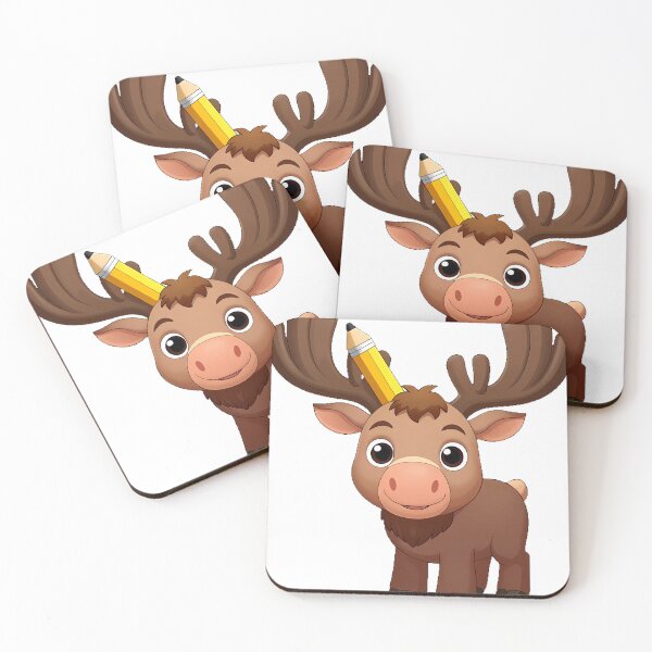 Item preview, Moose with Giant Pencil Behind Ear designed and sold by pumsquare.